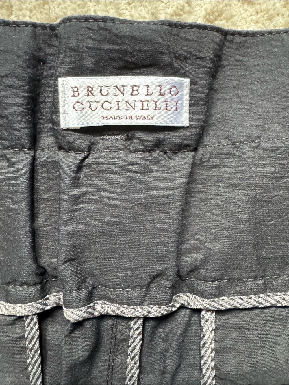 Brunello Cucinelli Black Drawstring Waist Pants